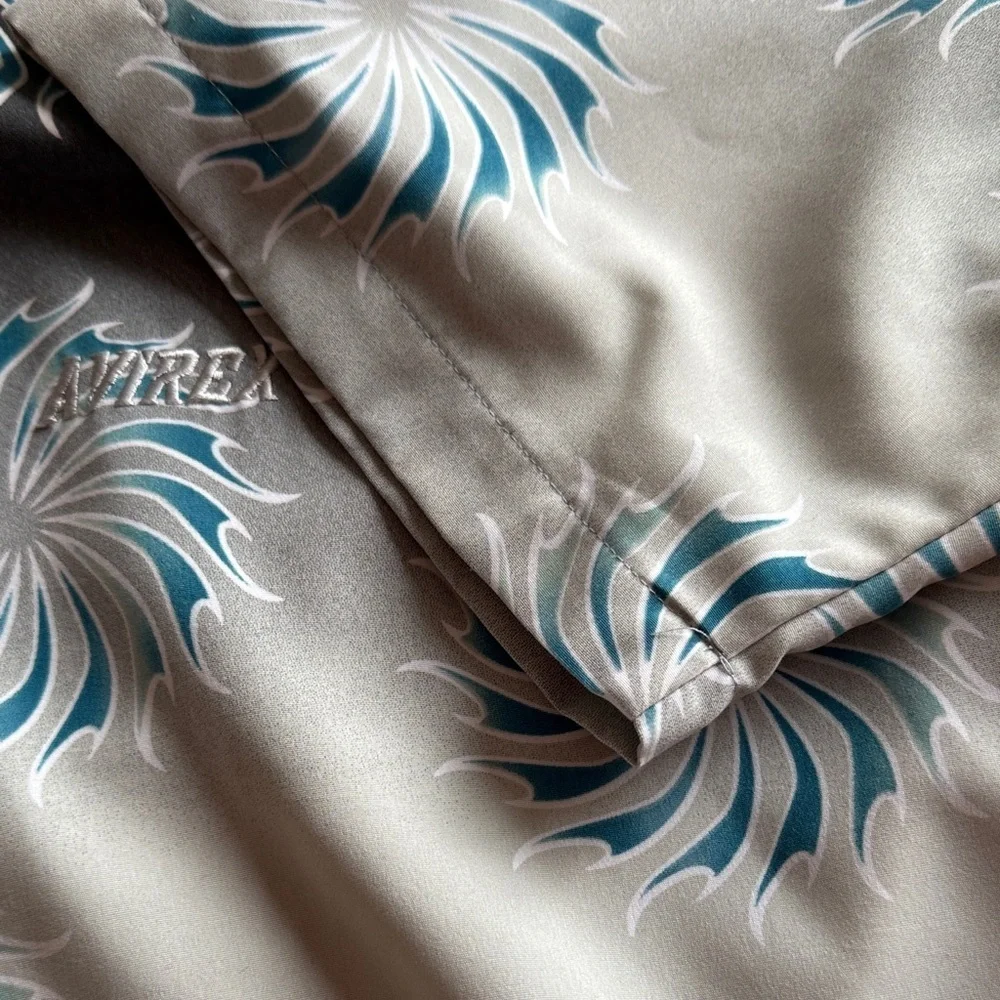 Avirex *rare* 90s Gray and Teal Swirl Design Shirt - medium for men - Picture 7 of 8